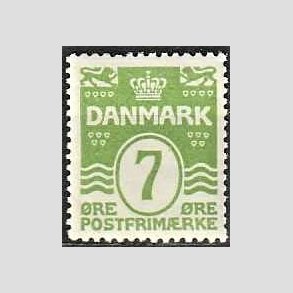 FRIM�RKER DANMARK | 1926-30 - AFA 167 - B�lgelinie 7 �re lysgr�n - Postfrisk