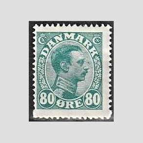FRIMRKER DANMARK | 1915 - AFA 84 - Chr. X 80 re blgrn - Ubrugt