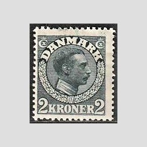 FRIMRKER DANMARK | 1913 - AFA 76 - Chr. X 2 Kroner skifergr - Ubrugt
