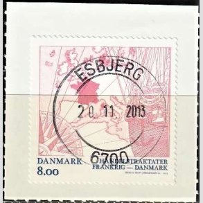 FRIM�RKER DANMARK | 2013 - AFA 1760 - Handelstraktater - 8,00 Kr. flerfarvet - Pragt Stemplet