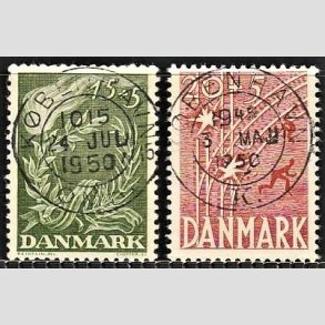 FRIMRKER DANMARK | 1947 - AFA 299,300 - Modstandsbevgelsen - 15 + 5 re, 20 + 5 re - Pragt Stemplet