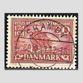 FRIM�RKER DANMARK | 1941 - AFA 271 - Vitus Bering 20 �re r�d - Lux Stemplet Skamby