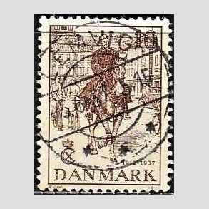 FRIM�RKER DANMARK | 1937 - AFA 240 - Chr. X 25 �re jubil�um 10 �re brun - Lux Stemplet Lemvig