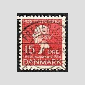FRIM�RKER DANMARK | 1935 - AFA 226 - H. C. Andersen 15 �re r�d - Lux Stemplet