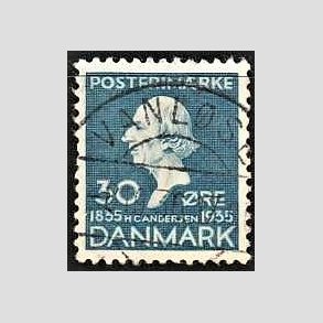FRIM�RKER DANMARK | 1935 - AFA 228 - H. C. Andersen 30 �re bl� - Lux Stemplet Vanl�se