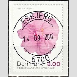 FRIM�RKER DANMARK | 2012 - AFA 1715 - Efter�rsblomster - 8,00 Kr. flerfarvet - Pragt Stemplet