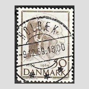 FRIM�RKER DANMARK | 1969 - AFA 480 - Fredrik IX 70 �r - 50 �re brun - Pragt Stemplet