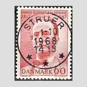 FRIM�RKER DANMARK | 1967 - AFA 466 - Chr. Sonne - 60 �re r�d - Pragt Stemplet Struer