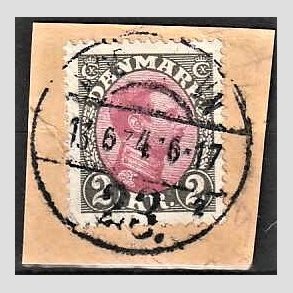 FRIMRKER DANMARK | 1925-26 - AFA 151 - Chr. X 2 Kr. gr/rdlilla p klip  - Stemplet