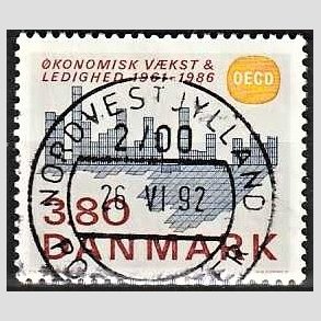 FRIM�RKER DANMARK | 1986 - AFA 875 - OEDC 25 �r - 3,80 Kr. flerfarvet - Pragt Stemplet