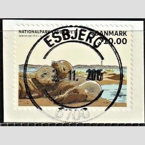 FRIM�RKER DANMARK | 2015 - AFA 1808 - Nationalpark Vadehavet - 10,00 Kr. sp�ttet s�l - Pragt Stemplet