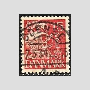 FRIM�RKER DANMARK | 1937-40 - AFA 203a - Karavel 15 �re r�d Type II - Lux Stemplet 