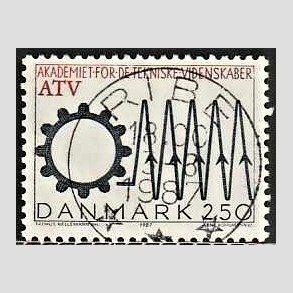 FRIMRKER DANMARK | 1987 - AFA 884 - Tekniske akademi 50 r - 2,50 Kr. sort/rd - Pragt Stemplet Ribe