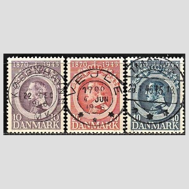 FRIMRKER DANMARK | 1945 - AFA 290,291,292 - Chr. X 75 r 10 -40 re st - Pragt Stemplet 