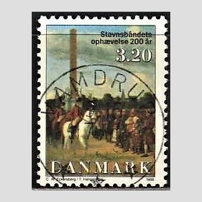 FRIM�RKER DANMARK | 1988 - AFA 910 - Stavnsb�ndets oph�velse 200 �r. - 3,20 Kr. flerfarvet - Lux Stemplet Vamdrup