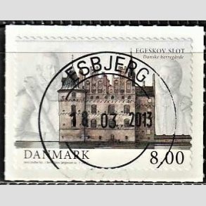 FRIM�RKER DANMARK | 2013 - AFA 1738 - Danske herreg�rde II - 8,00 Kr. flerfarvet - Pragt Stemplet Esbjerg