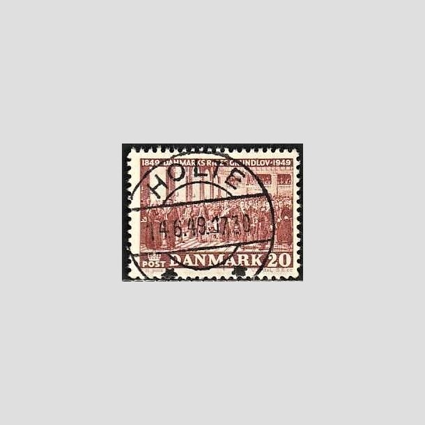 FRIMRKER DANMARK | 1949 - AFA 315 - Grundloven 100 r - 20 re rdbrun - Lux Stemplet Holte