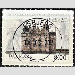 FRIM�RKER DANMARK | 2013 - AFA 1738 - Danske herreg�rde II - 8,00 Kr. flerfarvet - Pragt Stemplet