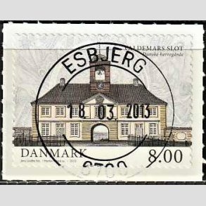 FRIM�RKER DANMARK | 2013 - AFA 1739 - Danske herreg�rde II - 8,00 Kr. Valdemars slot flerfarvet - Pragt Stemplet