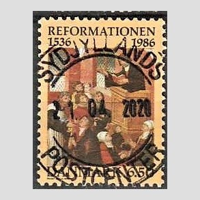 FRIM�RKER DANMARK | 1986 - AFA 874 - Reformationen - 6,50 Kr. flerfarvet - Pragt Stemplet