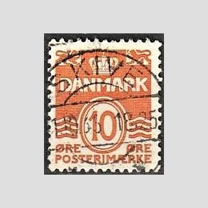 FRIM�RKER DANMARK | 1933 - AFA 202 - B�lgelinie 10 �re orange type IA - Lux Stemplet