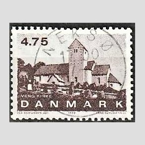 FRIMRKER DANMARK | 1990 - AFA 975 - Jyske landsbykirker - 4,75 Kr. brun - Pragt Stemplet
