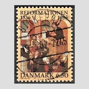 FRIM�RKER DANMARK | 1986 - AFA 874 - Reformationen - 6,50 Kr. flerfarvet - Pragt Stemplet Birker�d