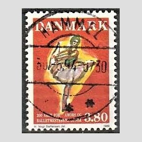 FRIM�RKER DANMARK | 1986 - AFA 873 - Balletten Amors luner - 3,80 Kr. flerfarvet - Pragt Stemplet