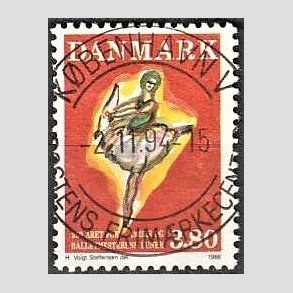 FRIM�RKER DANMARK | 1986 - AFA 873 - Balletten Amors luner - 3,80 Kr. flerfarvet - Pragt Stemplet