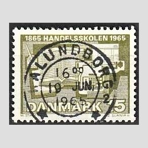 FRIM�RKER DANMARK | 1965 - AFA 429 - �rhus Handelsskole 100 �r - 15 �re olivgr�n - Lux Stemplet
