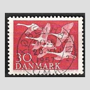FRIM�RKER DANMARK | 1956 - AFA 367 - Nordens svaner - 30 �re r�d - Pragt Stemplet