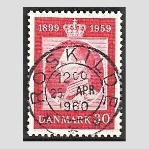 FRIM�RKER DANMARK | 1959 - AFA 374 - Frederik IX 60 �r - 30 �re r�d - Pragt Stemplet