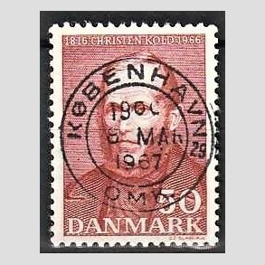 FRIM�RKER DANMARK | 1966 - AFA 444 - Christen Kold - 50 �re brunr�d - Pragt Stemplet