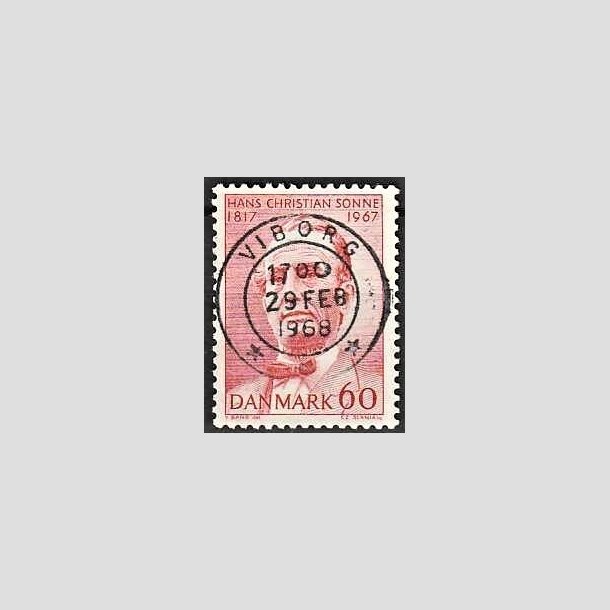 FRIMRKER DANMARK | 1967 - AFA 466 - Chr. Sonne - 60 re rd - Pragt Stemplet