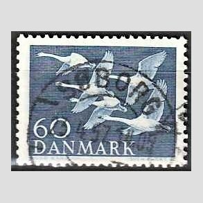 FRIM�RKER DANMARK | 1956 - AFA 368 - Nordens svaner - 60 �re bl� - Lux Stemplet S�borg