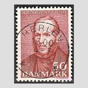 FRIM�RKER DANMARK | 1966 - AFA 444 - Christen Kold - 50 �re brunr�d - Pragt Stemplet