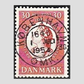 FRIM�RKER DANMARK | 1954 - AFA 357 - Kunstakademiet 200 �r - 30 �re r�d - Pragt Stemplet K�benhavn
