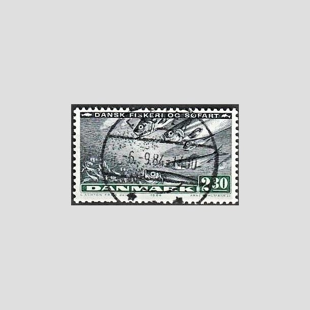 FRIMRKER DANMARK | 1984 - AFA 809 - Fiskeri og sfart - 2,30 Kr. sortbl/grn - Lux Stemplet