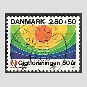 FRIMRKER DANMARK | 1986 - AFA 855 - Gigtforeningen 50 r - 2,80 Kr. + 50 re flerfarvet - Pragt Stemplet