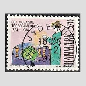 FRIM�RKER DANMARK | 1984 - AFA 815 - Ludvig Holberg - 3,70 Kr. flerfarvet - Pragt Stemplet Jyderup