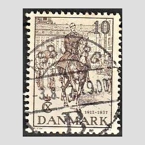 FRIM�RKER DANMARK | 1937 - AFA 240 - Chr. X 25 �re jubil�um 10 �re brun - Lux Stemplet Esbjerg