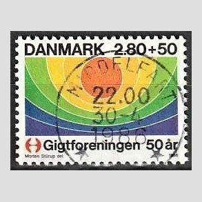 FRIMRKER DANMARK | 1986 - AFA 855 - Gigtforeningen 50 r - 2,80 Kr. + 50 re flerfarvet - Lux Stemplet