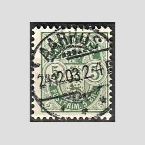 FRIM�RKER DANMARK | 1895 - AFA 34C - 5 �re gr�n - Lux Stemplet 