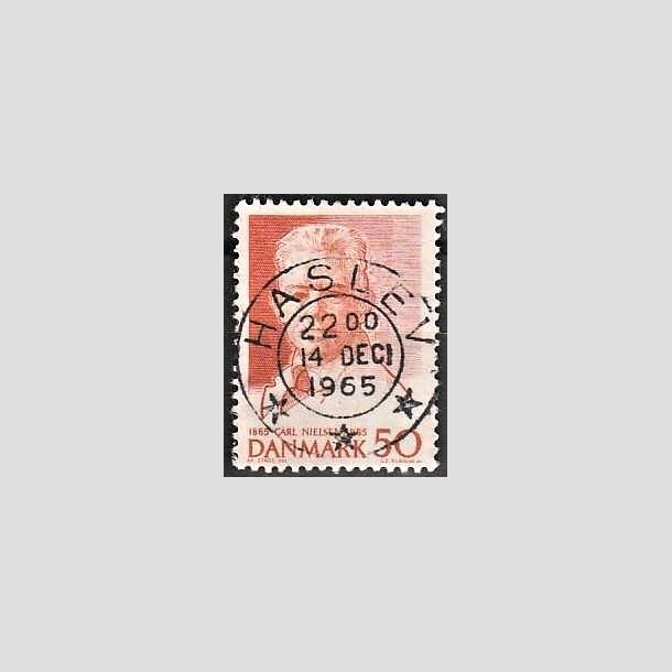 FRIMRKER DANMARK | 1965 - AFA 435 - Komponist Carl Nielsen - 30 re orangerd - Pragt Stemplet Haslev