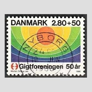 FRIMRKER DANMARK | 1986 - AFA 855 - Gigtforeningen 50 r - 2,80 Kr. + 50 re flerfarvet - Lux Stemplet Nyborg
