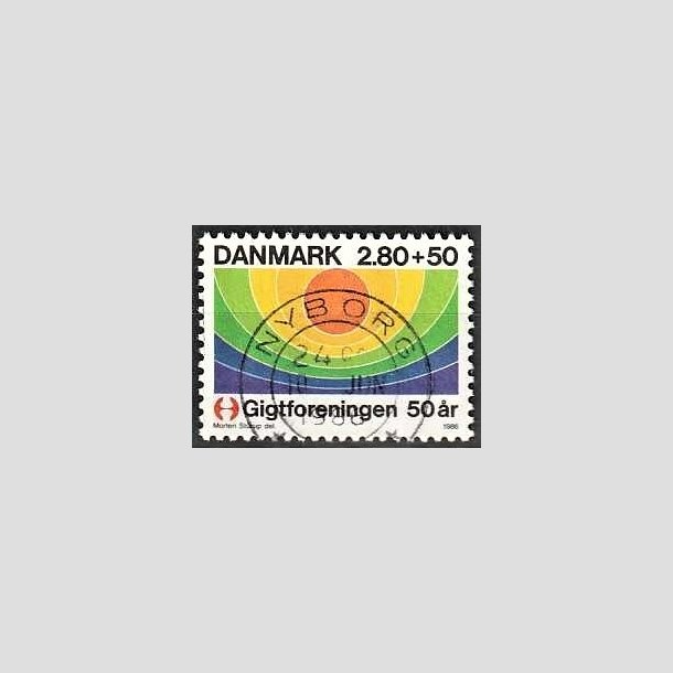 FRIMRKER DANMARK | 1986 - AFA 855 - Gigtforeningen 50 r - 2,80 Kr. + 50 re flerfarvet - Lux Stemplet Nyborg