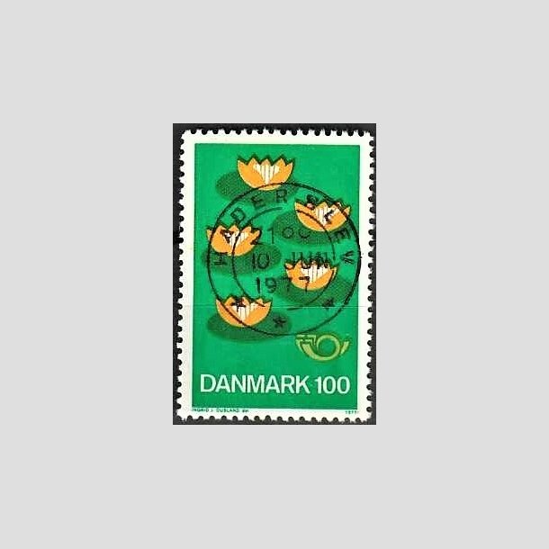 FRIMRKER DANMARK | 1977 - AFA 631 - Fllesnordisk udgave - 100 re grn/gul/mrk - Pragt Stemplet