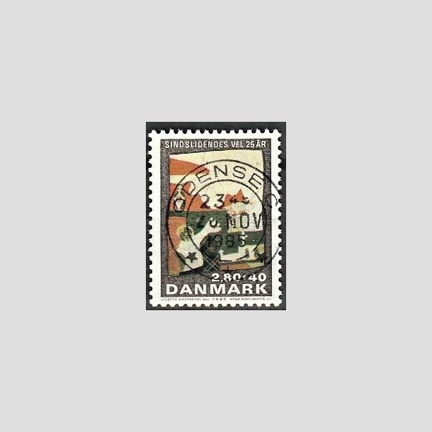 FRIMRKER DANMARK | 1985 - AFA 843 - Sindslidendes Vel - 2,80 Kr. + 40 re flerfarvet - Pragt Stemplet