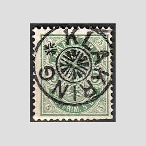 FRIM�RKER DANMARK | 1895 - AFA 34C - 5 �re gr�n - Lux Stemplet Klakring