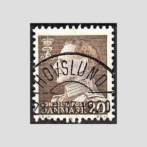 FRIMRKER DANMARK | 1961-62 - AFA 393 - Fr. IX 20 re brun - Pragt Stemplet Hovslund